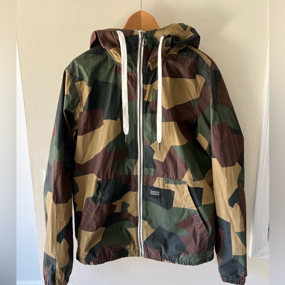 Abstract camo windbreaker